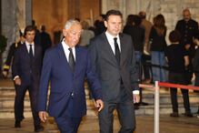 Marcelo Rebelo de Sousa e Luís Montenegro no velório de Pinto Balsemão, Mosteiro dos Jerónimos