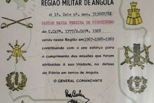 Reconhecimento a Carlos Maria Pereira de Figueiredo pelo serviço militar em Angola (1967-1969)