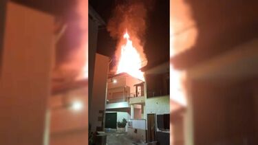 Incêndio destrói casa devoluta de três pisos em Oliveira do Hospital