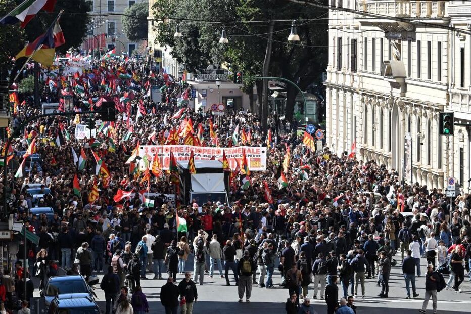 Protesto pró-Palestina em Itália