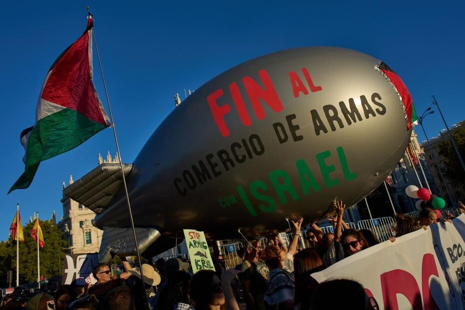 Protestos em Madrid contra o genocídio em Gaza