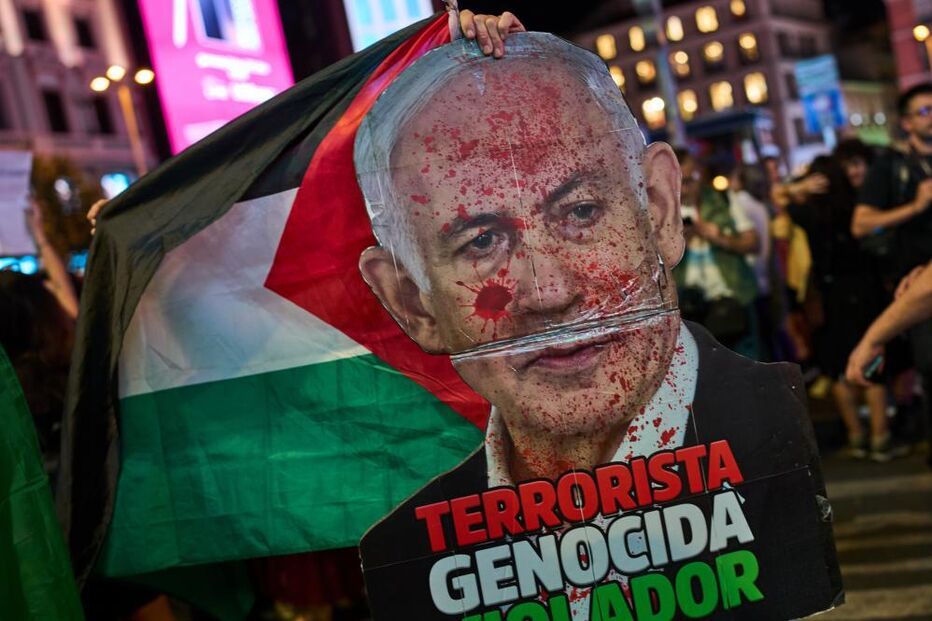 Protestos em Madrid contra o genocídio em Gaza