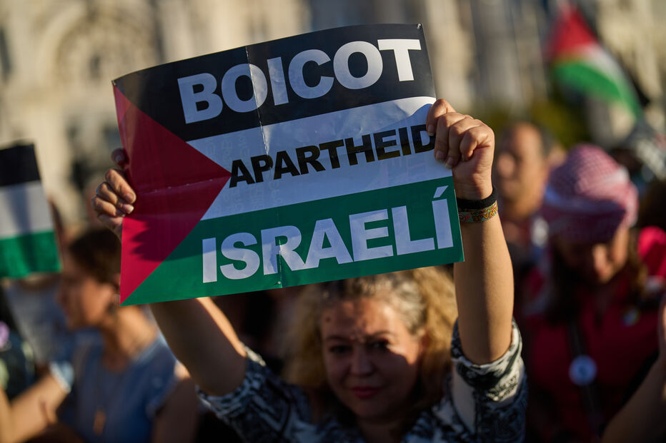 Protestos em Madrid contra o genocídio em Gaza