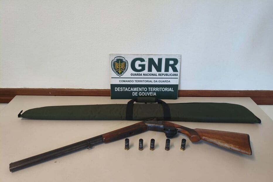 GNR apreende arma e munições a suspeito de caça ilegal em Gouveia.
