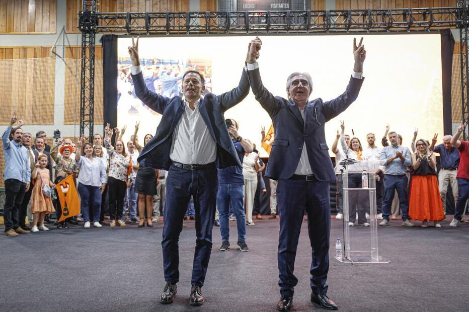 Paulo Xavier, atual presidente da Câmara de Bragança, com Luís Montenegro, primeiro-ministro