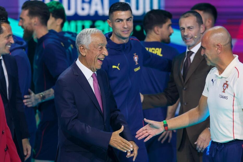 Marcelo Rebelo de Sousa na Cidade do Futebol, em Lisboa