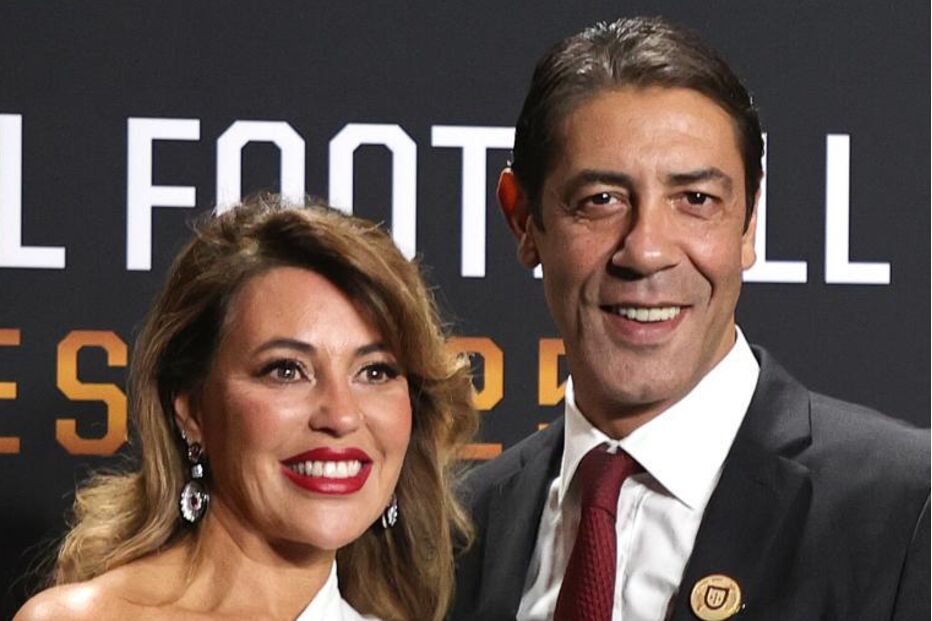 Pedro Proença e acompanhante na gala Portugal Football Globes, na FPF Arena