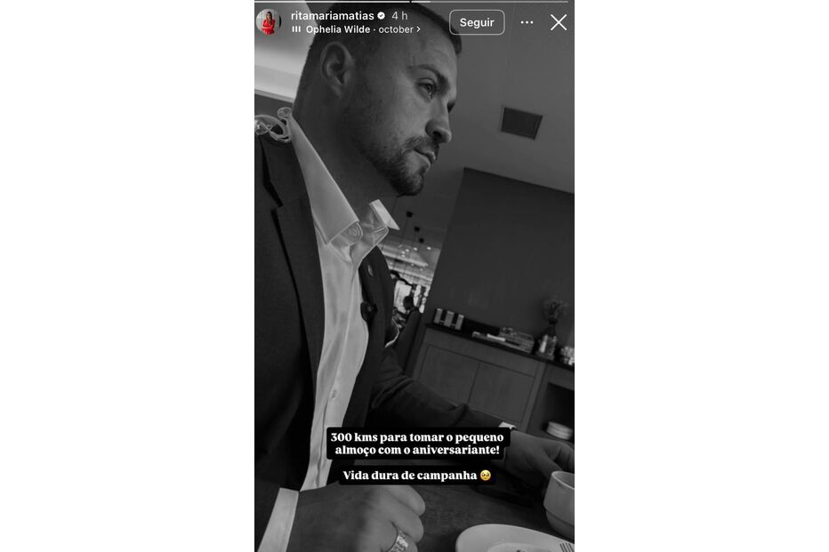 Rita Matias viaja 300 km para pequeno almoço com o aniversariante