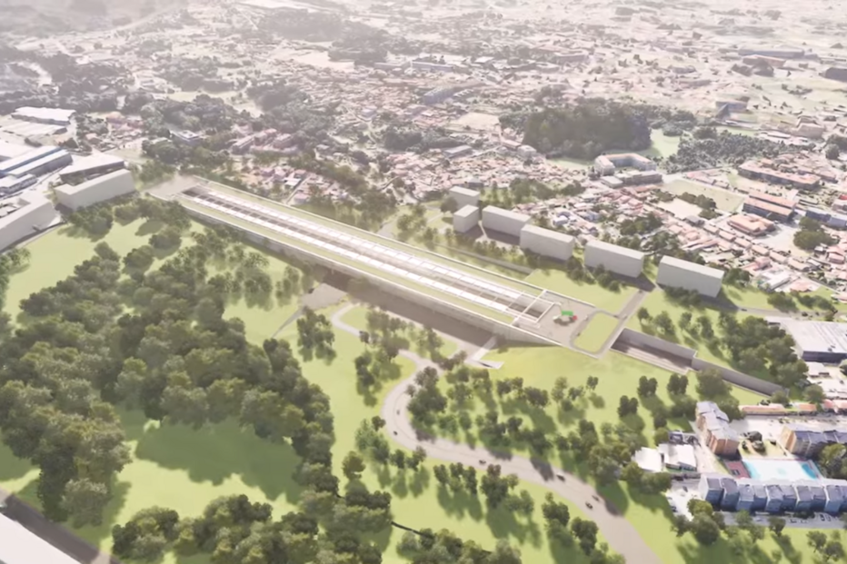 Imagem virtual da futura estação de alta velocidade em Vilar do Paraíso, Vila Nova de Gaia