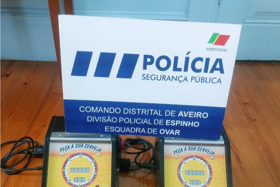 PSP apreende máquinas de jogo ilegais e detém duas pessoas em Ovar