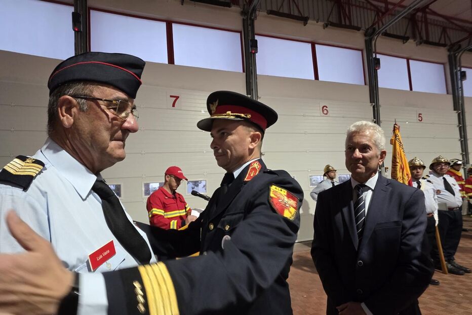 Rui Vieira e o comandante da corporação Rui Fernandes