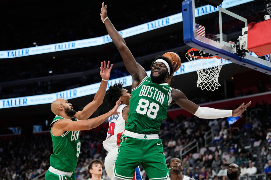 Neemias Queta marcou quatro pontos na derrota dos Celtics contra os Detroit Pistons