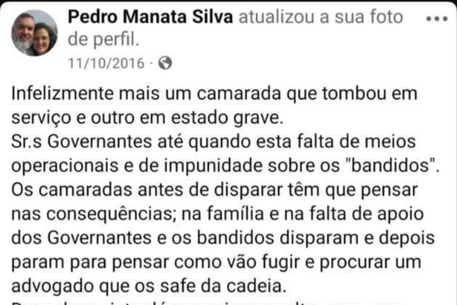 Homenagem a Manata da Silva, militar falecido em serviço