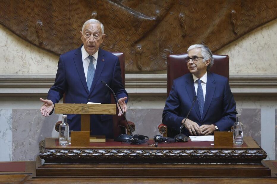 Marcelo Rebelo de Sousa discursa na cerimónia do Prémio Norte-Sul, na Assembleia da República