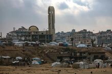 Vista da destruição em Gaza após conflitos recentes