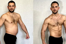 Homem mostra transformação física com perda de peso e ganho de massa muscular