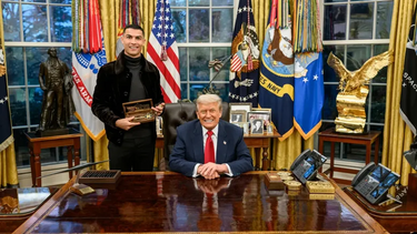 Reveladas as primeiras fotografias de Cristiano Ronaldo e Donald Trump na Casa Branca