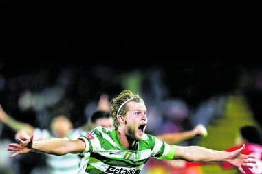 Hjulmand celebrou assim a vitória do Sporting