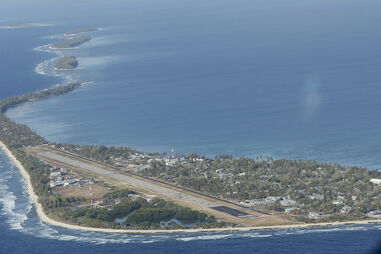 Funafuti, a principal ilha do estado nacional de Tuvalu