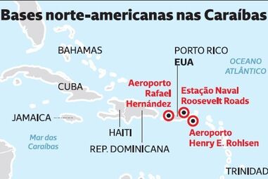 Veja aqui as bases norte-americanas nas Caraíbas