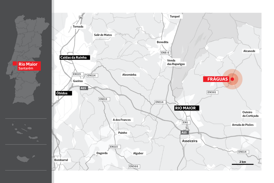 Localiazação de Fráguas, Rio Maior