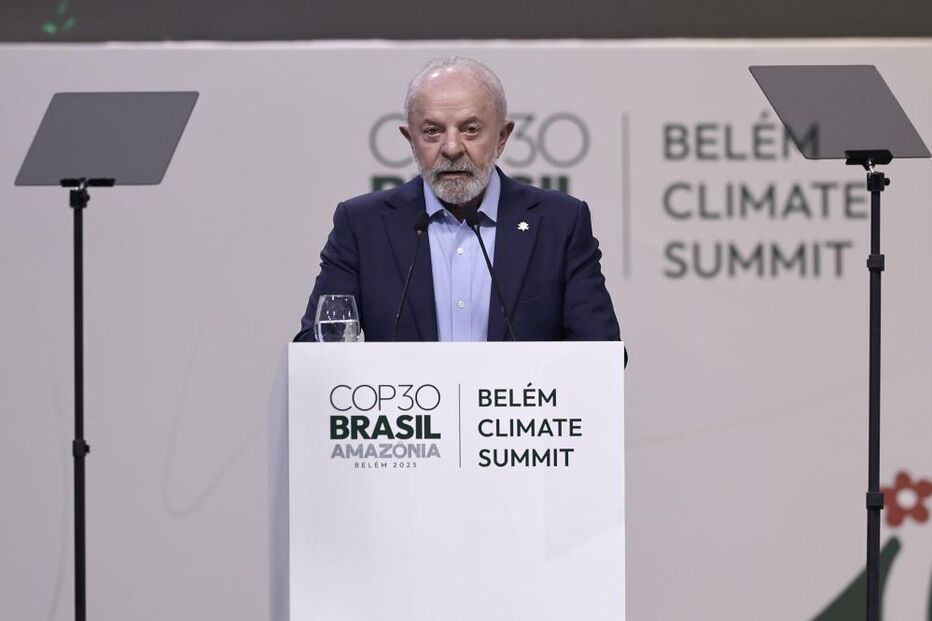 Lula da Silva discursa na cimeira do clima COP30 em Belém, Brasil