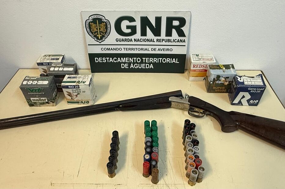 GNR apreendeu arma de fogo e cartuchos