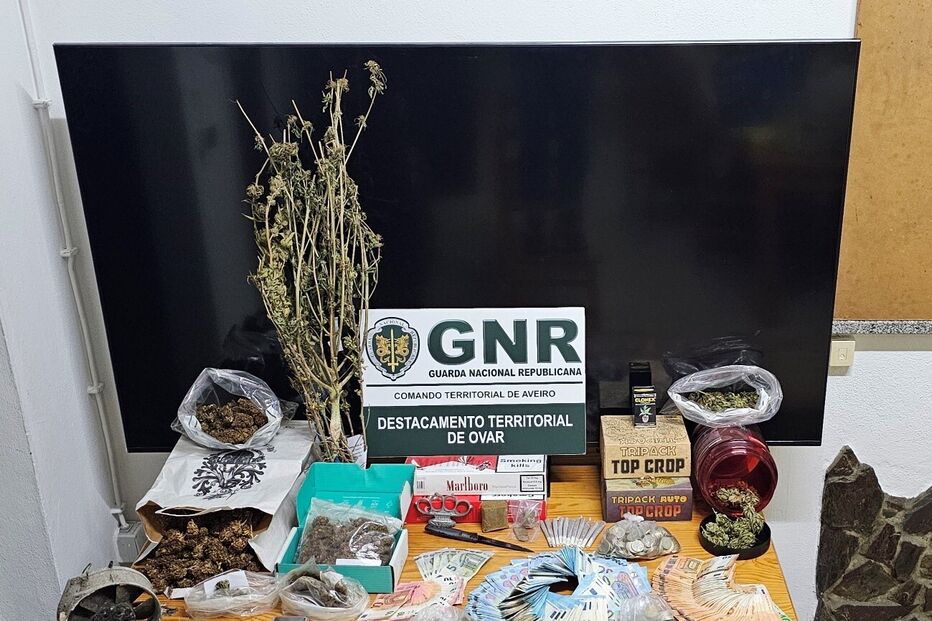 Ovar: GNR detém suspeitos e apreende droga, dinheiro e outros artigos