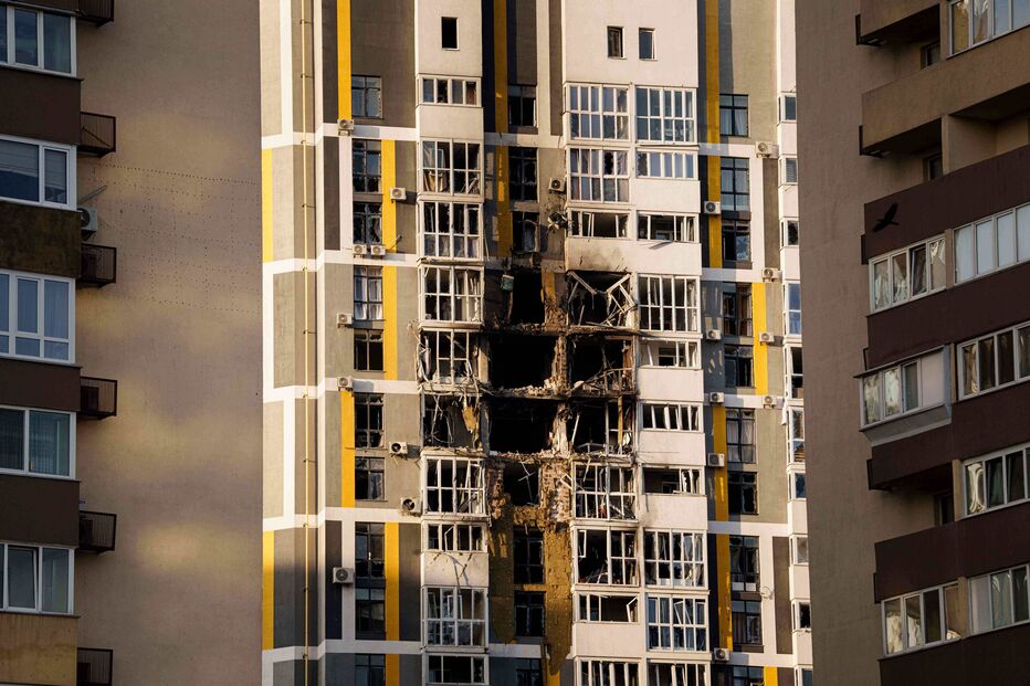 Apartamento danificado em Kiev