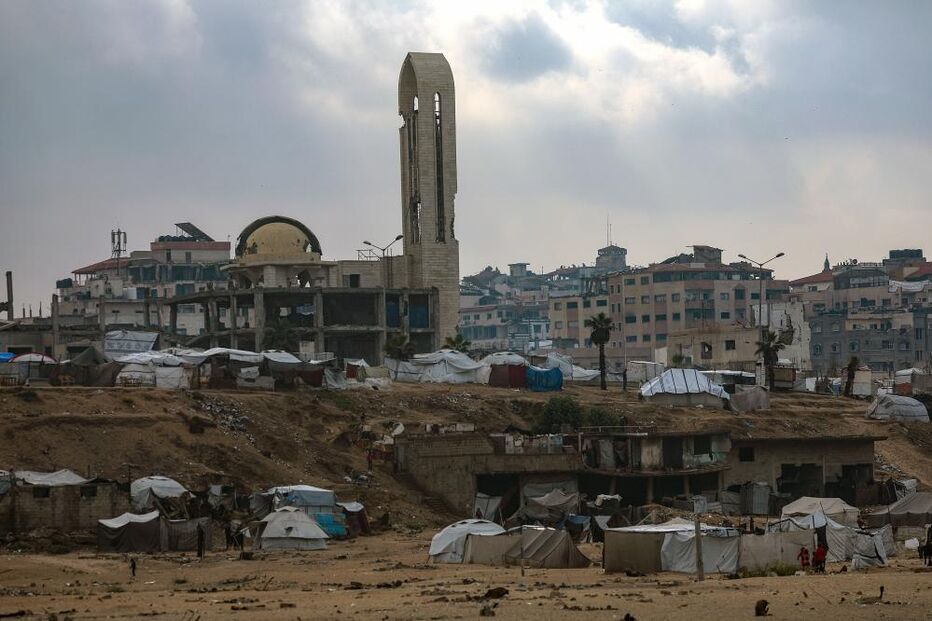 Vista da destruição em Gaza após conflitos recentes