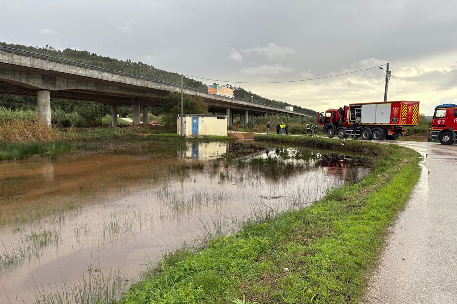 Derrame de combustíveis contaminou terrenos agrícolas em Valado dos Frades, Nazaré. Bombeiros e GNR no local