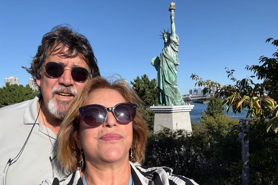 Dina Aguiar e Fernando Girão no Japão, após casamento secreto em Lisboa