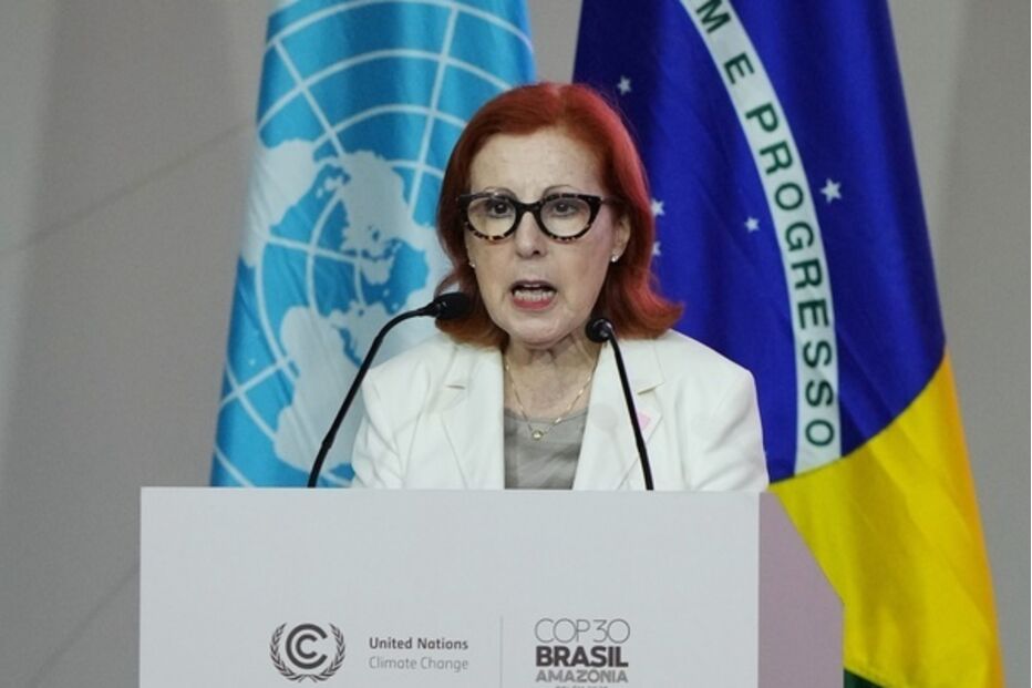 Ministra do Ambiente de Portugal fala na COP30, em Belém, sobre acordo da União Europeia