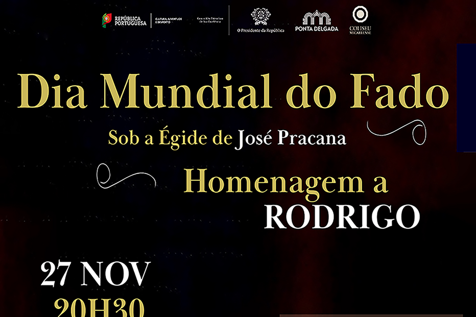 Evento celebra o Dia Mundial do Fado com homenagem a Rodrigo e Júlio Isidro.
