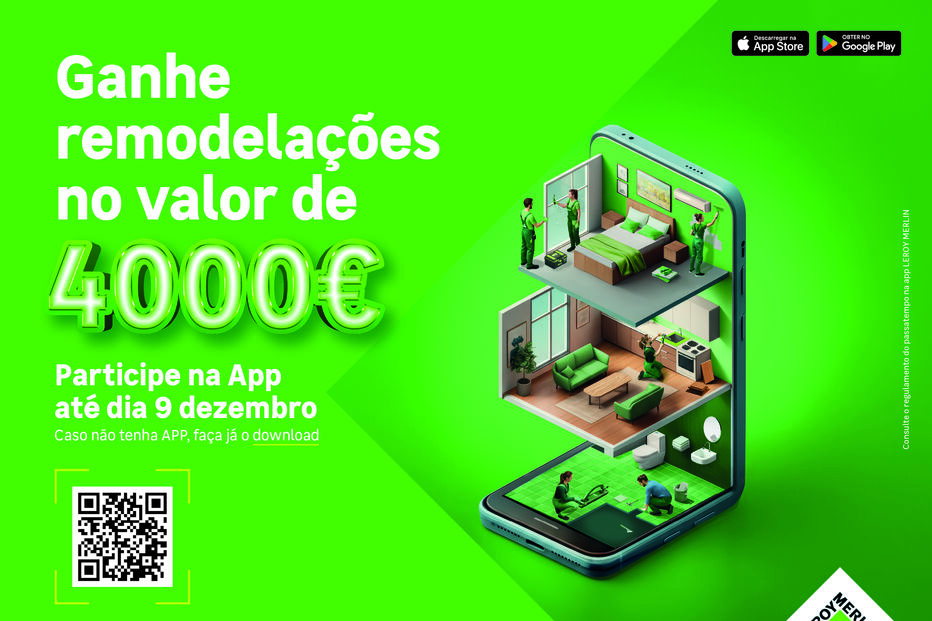 Ganhe 4000€ em remodelações com a app da LEROY MERLIN até 9 de dezembro