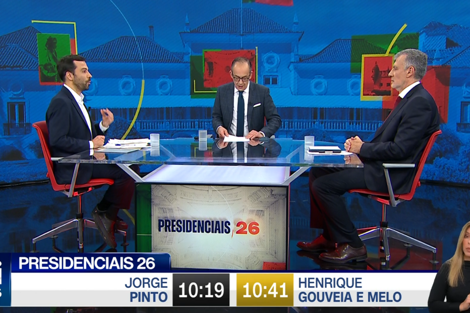 Henrique Gouveia e Melo e Jorge Pinto defrontam-se no sétimo debate para as eleições presidenciais