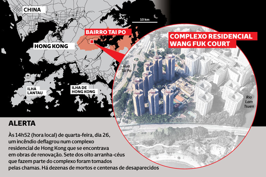 Incêndio deflagrou em Hong Kong