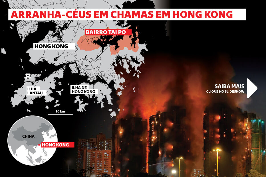 Incêndio deflagrou em Hong Kong