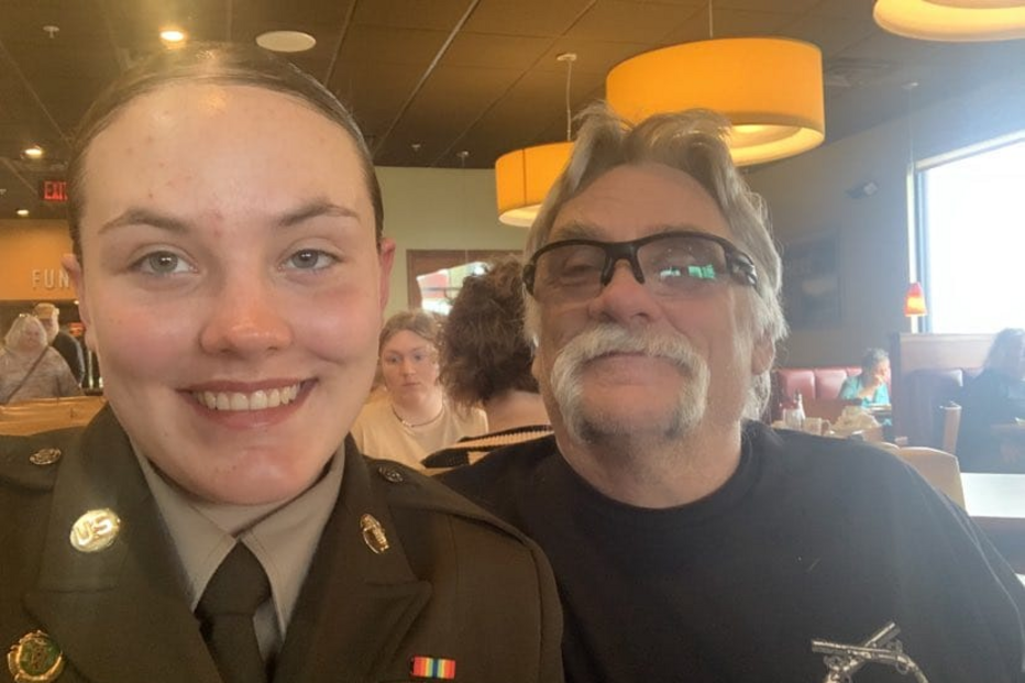 Sarah Beckstrom com o pai