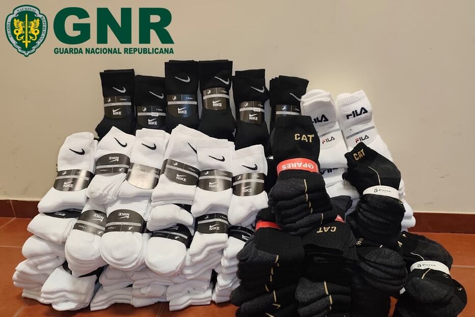 GNR divulga apreensão de meias de marcas como Nike, Fila e Cat