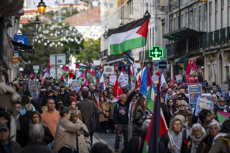 Manifestação pelo povo palestiniano em Lisboa