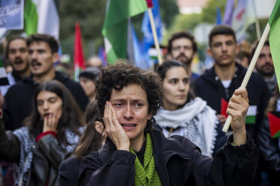 Manifestação pelo povo palestiniano em Lisboa