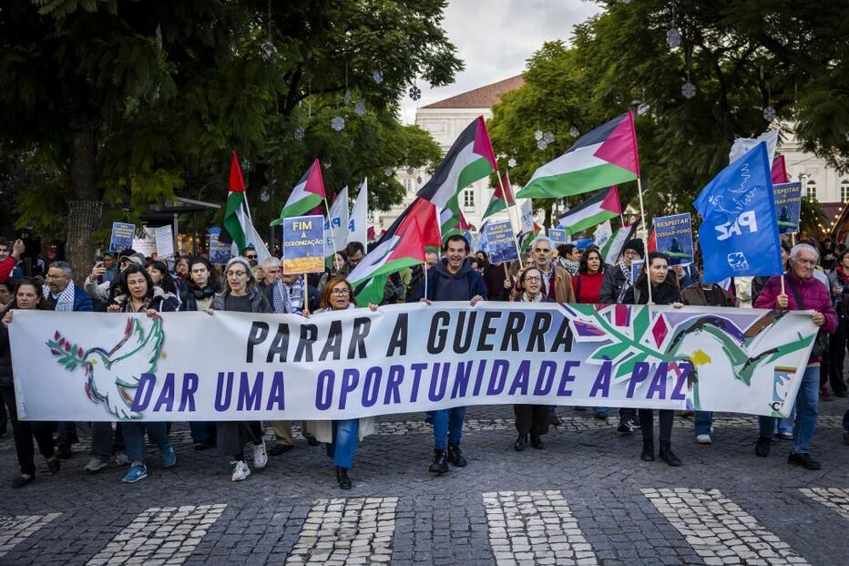 Manifestação pelo povo palestiniano em Lisboa