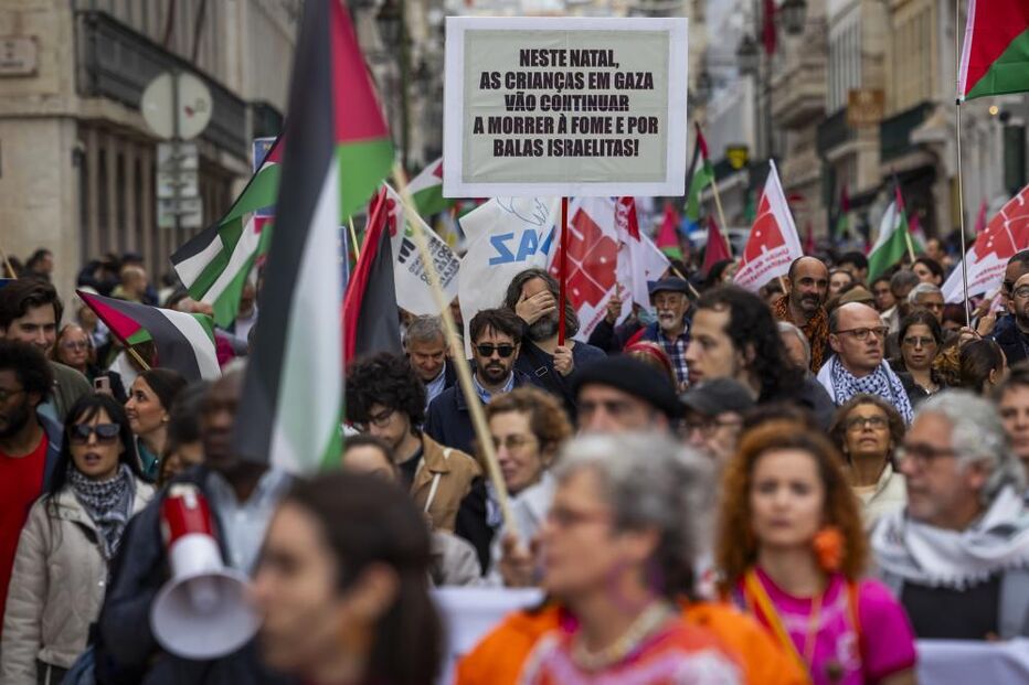 Manifestação pelo povo palestiniano em Lisboa