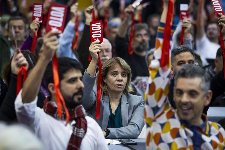 A candidata à Presidência da República apoiada pelo Bloco de Esquerda (BE), Catarina Martins, durante as votações das moções candidatas à direção do B