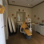 Interior da casa de Epstein nas Ilhas Virgens com cadeira de dentista e máscaras nas paredes