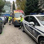 Ambulância e polícia no local onde se deu a tragédia