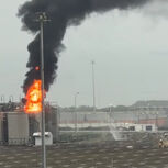 Incêndio deflagra na Petrogal em Leça da Palmeira