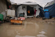 Cheias em Gaza devido à tempestade Byron