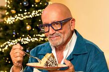 Goucha saboreia Panettone Deluxe de pistácio em ambiente natalício